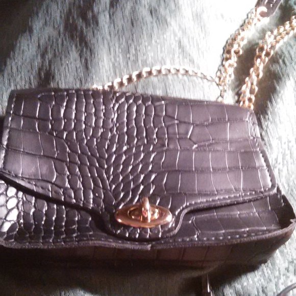 Faux Leather Black Mini Handbag - Picture 2 of 13